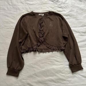 NWT Brown puff sleeve Nina’s Marie Antoinette M Petite cardigan